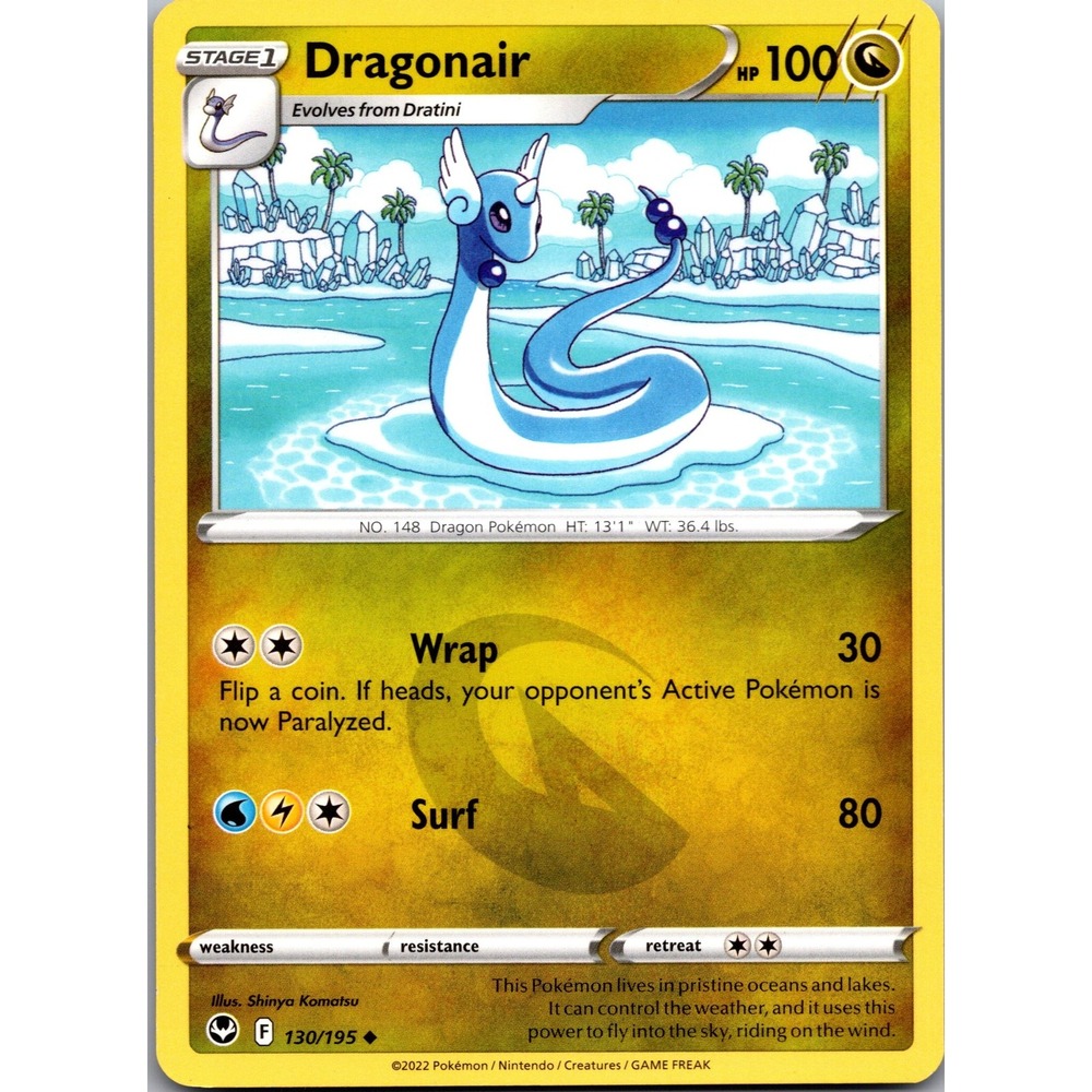 Pokemon Dragonair 130/195 Silver Tempest Uncommon Dragon TCG Card LP